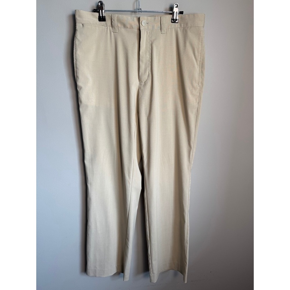 Kenneth Cole Mens Beige Stretch Chino Pants 32/34 Vintage Y2K Minimalist Casual